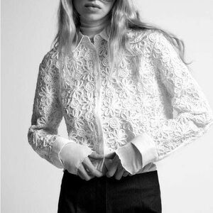 Zara Cream Lace Blouse